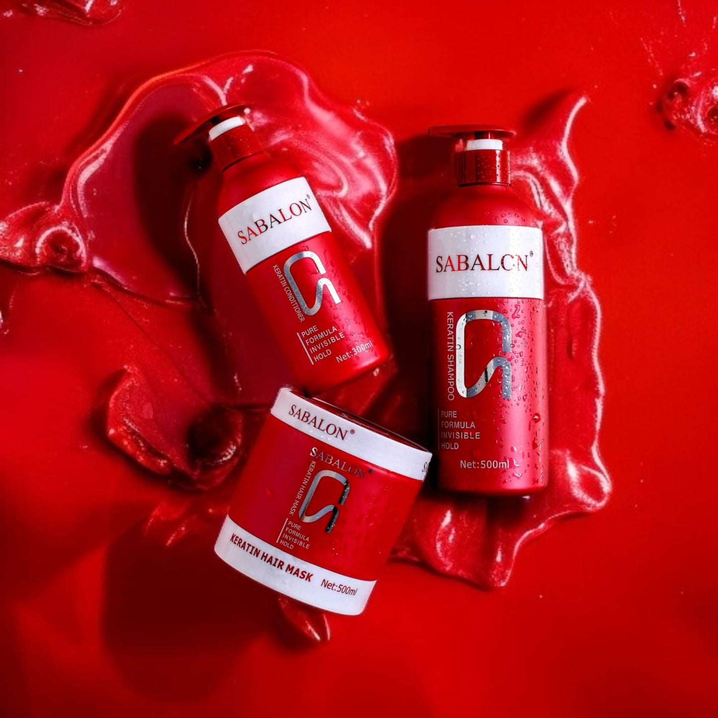 Sabalon 3-in-1 Keratin Hair Care Set – Shampoo 500ml, Conditioner 300ml & Hair Mask 500ml