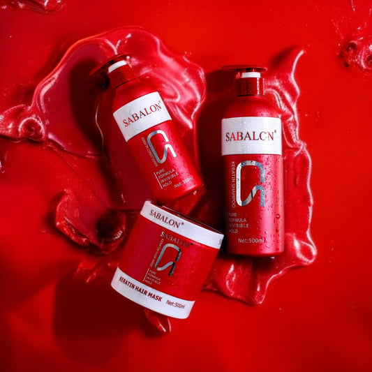 Sabalon 3-in-1 Keratin Hair Care Set – Shampoo 500ml, Conditioner 300ml & Hair Mask 500ml